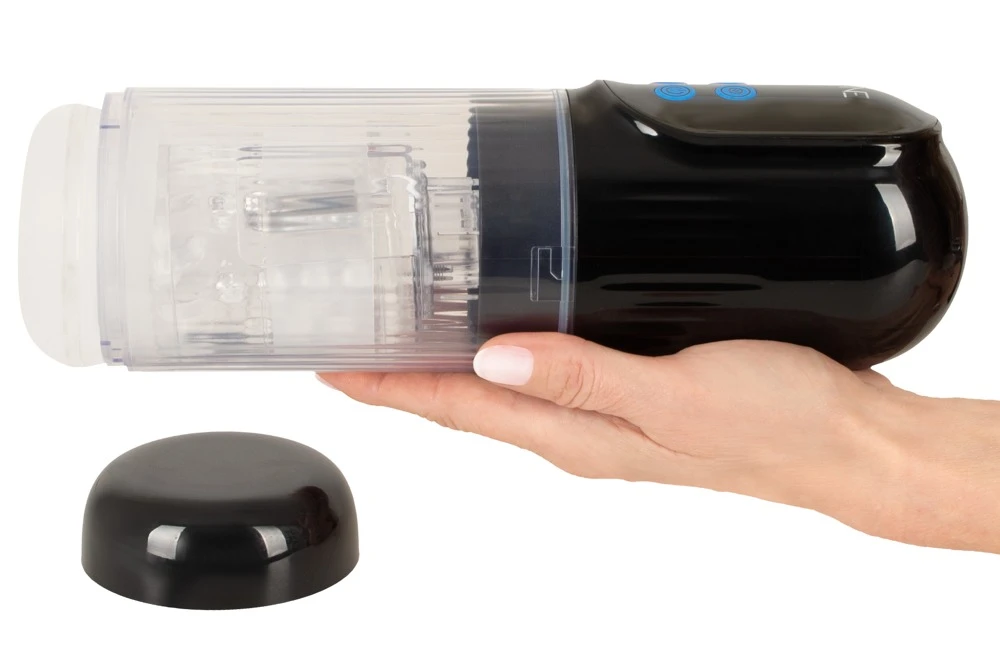 WYNE Masturbator 12, Masturbator mit 4 Funktionen, 3 Power-Motoren, Vibration, Saugen, Rotation & Stroking – sexy, wasserdicht & vielseitig – WYNE