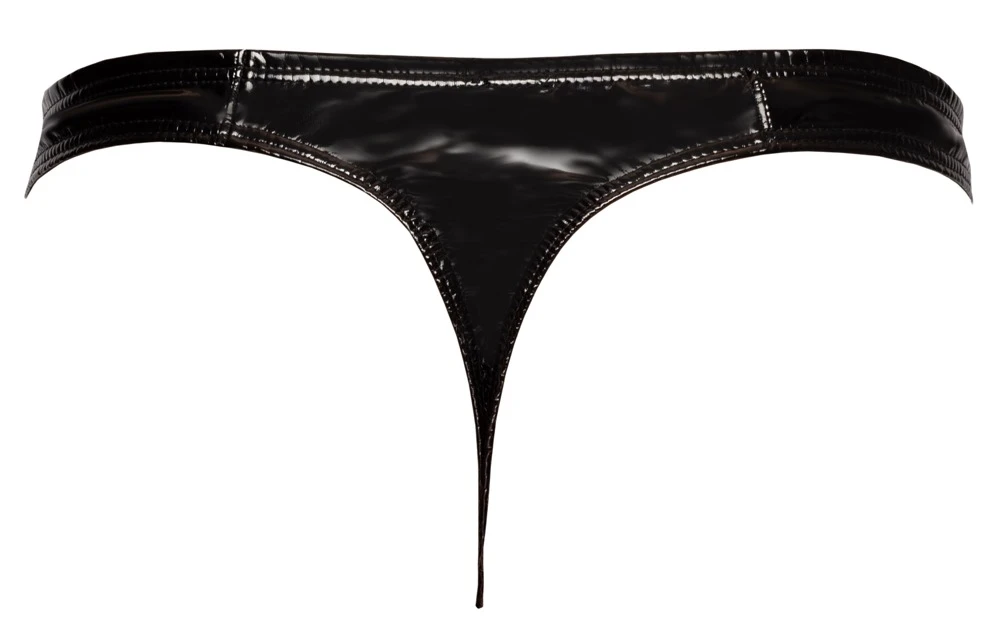 Black Level Lack Rio String, bi-elastischem Lack mit edlem Glanz, Gogo Bikinislip Reizwäsche