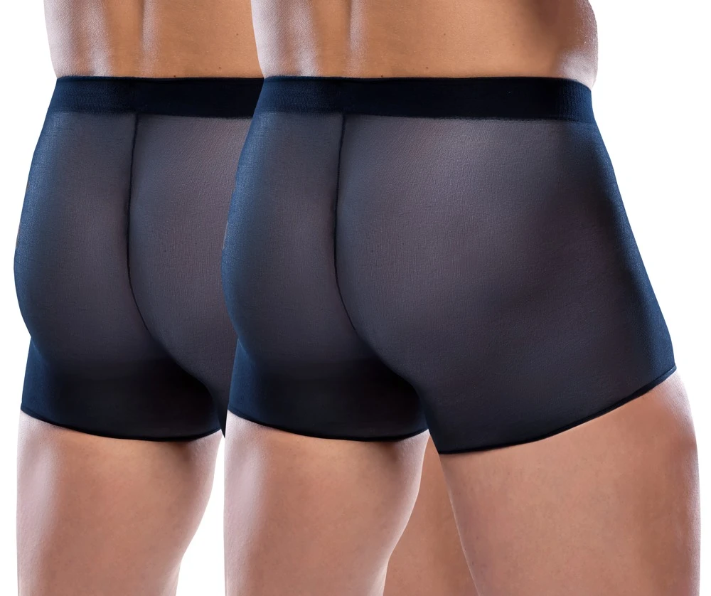 Zeigefreudige Transparent-Pants im 2er-Pack von Svenjoyment. In Mitternachtsblau und feiner, elastischer Strumpfqualität.
