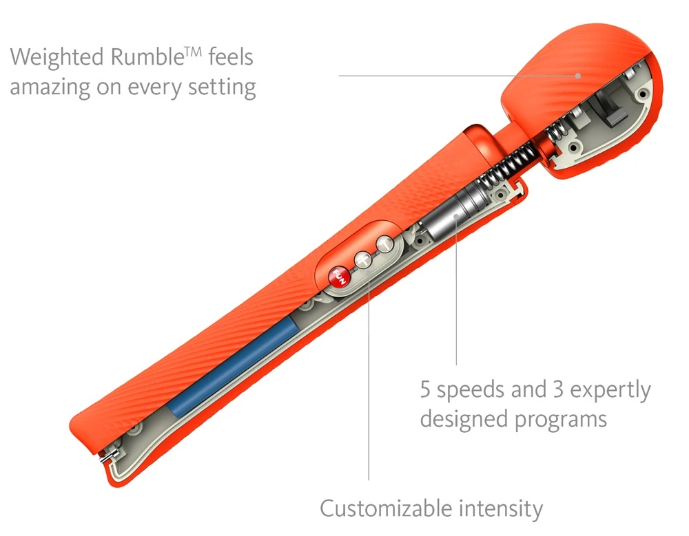 FUN FACTORY Massagestab VIM Wand Massager Made in Germany aufladbares Massagegerät mit 3 verschiedenen Massageprogrammen und Massagekopf