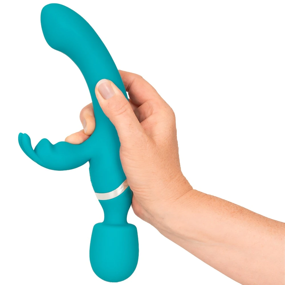 Smile 3in1 Wand, Rabbit and Vi, Sweet Smile 3in1 Wand Rabbit Vibrator – Aufreizendes Massage-Toy mit 3 leisen Motoren, 20 Vibrationsmodi und getrennter Steuerung