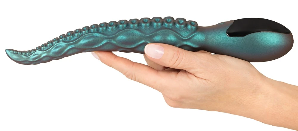 Beasty Cocks Octo Vibes, Langer Vibrator Octo Vibes im Tentakel Design von Beasty Cocks in schimmernder Metallic Optik mit reizstarker Struktur und 9 Modi