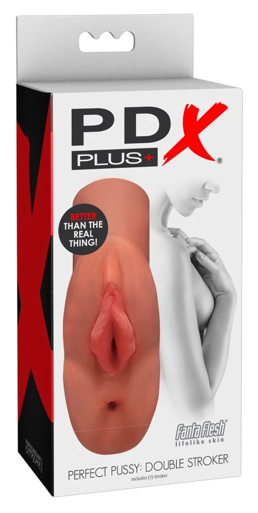 PDX Plus PP Double Stroker Masturbator in lebensechter Vagina-/Anus-Optik
