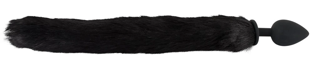 Bad Kitty Analplug in schwarz mit Katzenschwanz und Haarreif.