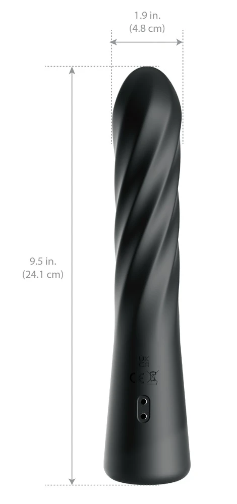 AFE Twist Ecstacy Black, Twist Ecstasy Analvibrator Spiral Rotierend Stoßfunktion 10 Vibrationsmodi Silikon Analtoy Massager für Erwachsene
