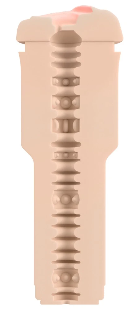 V-Stroker Lucia, Rebel The V-Stroker Monique Masturbator im Diskretgehäuse mit Softmaterial und intensiv strukturiertem Innenkanal