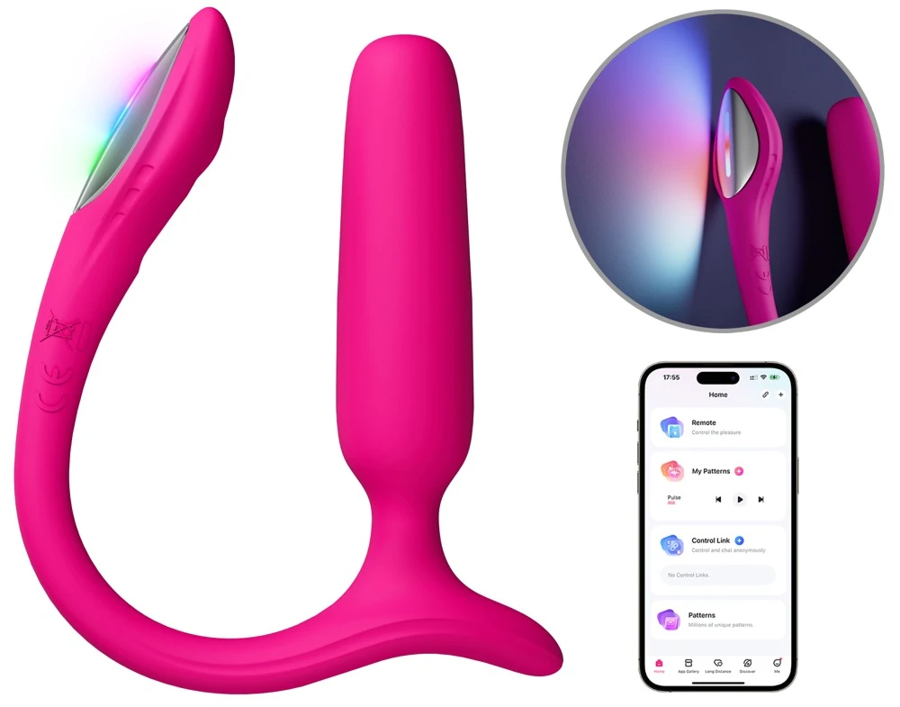 Lovense Lush Anal Vibro-Plug superleise mit App-Steuerung, kraftvolle 7500 Vibrationen pro Minute, LED-Lichtshow, wasserdichtes Silikon für intensiven Backdoor-Spaß und diskrete Kontrolle