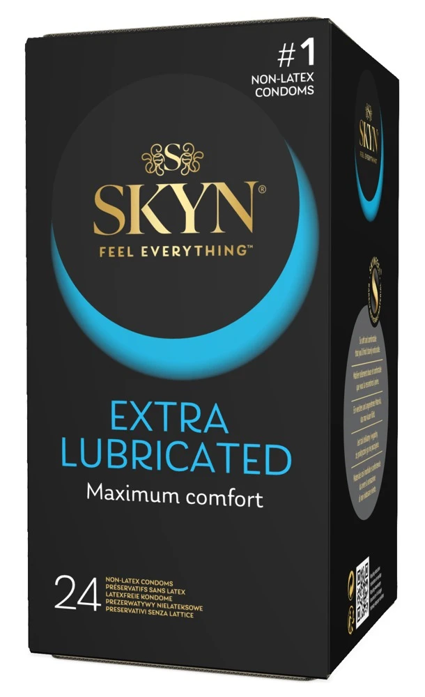SKYN Extra Lubricated 24er, Latexfreie transparente Kondome von SKYN – extra dünn, seidig weich & intensiv gleitfähig für gefühlsechte Momente