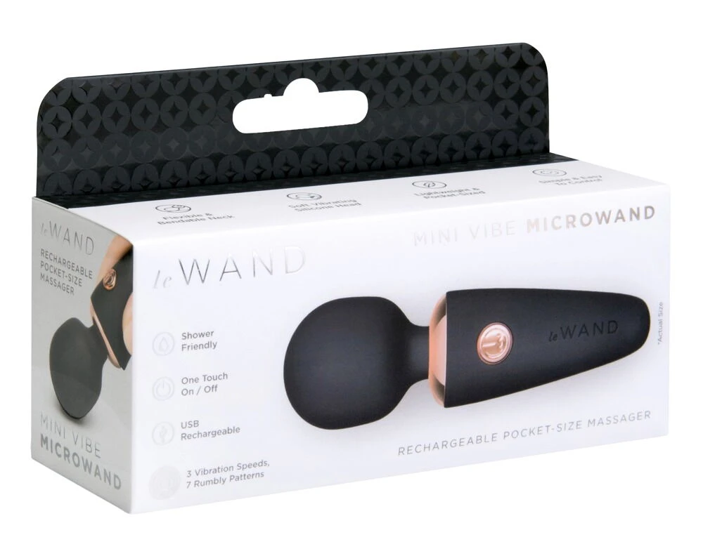 le Wand Mini Microwand, Mini Vibe Microwand von le Wand kompakter Massagestab mit kraftvoller Vibration flüsterleise Bedienung 7 Modi 3 Intensitäten Soft Touch für zuhause und unterwegs