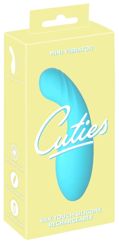 Cuties Mini Vibrator Blue, Mini Vibrator G-Punkt kompakter Silikon Vibrator mit 10 Vibrationsmodi für intensive Tiefenstimulation und leisen Genuss Cuties