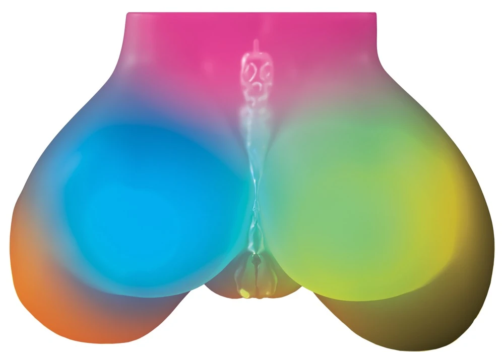 PDXE Go-Go Booty Mega Masturba, PDX Elite After Dark Series Go-Go Booty LED Torso Masturbator Vagina Anus LED Fernbedienung Real Feel Transparent