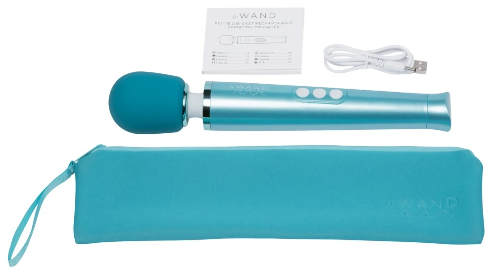 Le Wand Dive, Ozeanblauer Luxus-Massager Dive von le WAND –Wasserdicht, 20 Modi, Soft Touch-Kopf, ideal für Solo- und Paarmassagen