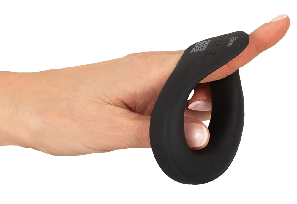 Rebel Ball Ring with Vibration, Dehnbarer Hodenring mit Vibration sorgt für intensive Stimulation, kraftvolle Erektion und tiefe Lustmomente dank 10 Vibrationsmodi