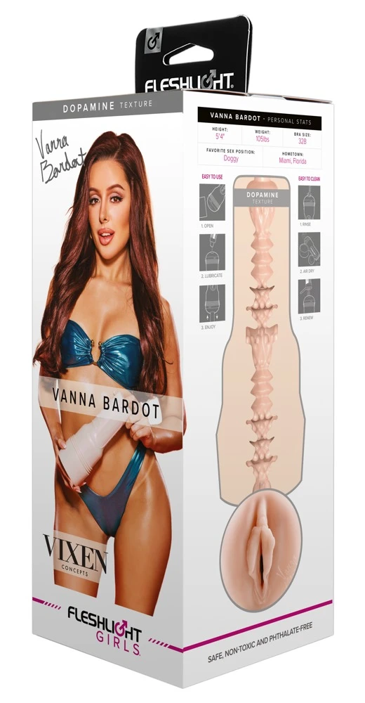 Vanna Bardot Dopamine, Griffiger Masturbator Vanna Bardot Dopamine von Fleshlight: Realistisches Design und intensive Stimulation für sinnliches Vergnügen