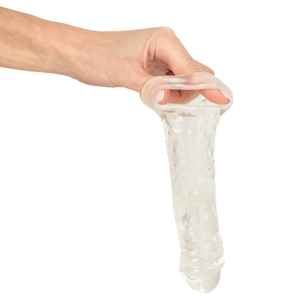 Crystal Clear RC Vibrating Ext, Crystal Clear RC Vibrating Extension Sleeve – Aufreizende transparente Penisverlängerung mit 10 Vibrationsmodi, Fernbedienung und 10 cm XXL-Extra-Länge