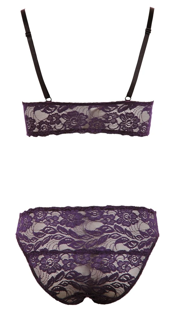 Cottelli LINGERIE BH Set weiche Blütenspitze in lila