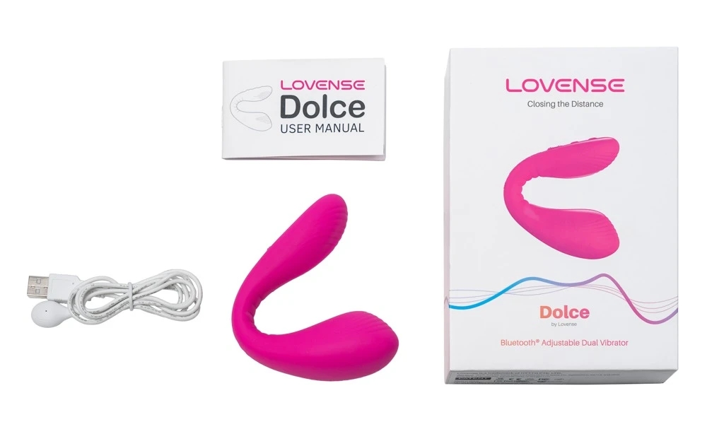 Dolce, Lovense Doppelvibrator mit App-Steuerung für intensive G-Zonen- & Klitoris-Vibrationen freihändig genießen