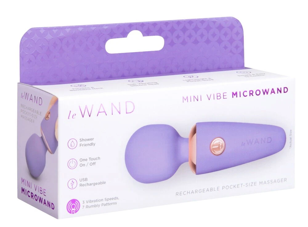 le Wand Mini Microwand, Mini Vibe Microwand von le Wand kompakter Massagestab mit kraftvoller Vibration flüsterleise Bedienung 7 Modi 3 Intensitäten Soft Touch für zuhause und unterwegs