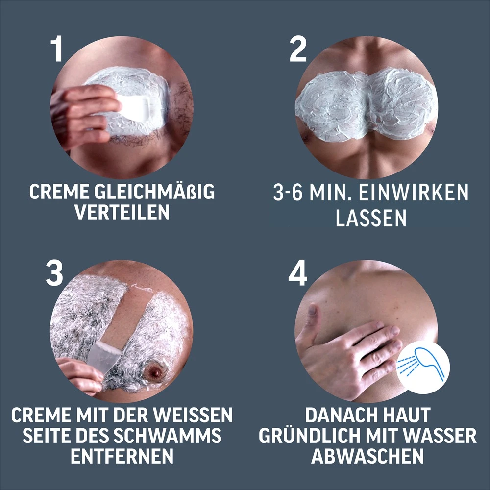 Veet Men TOTAL PRO Haarentfernungscreme für Oberkörper und Beine mit schneller Haarentfernung in 3–6 Minuten, glatter Haut, 24h Feuchtigkeit und ohne störenden Geruch 200 ml