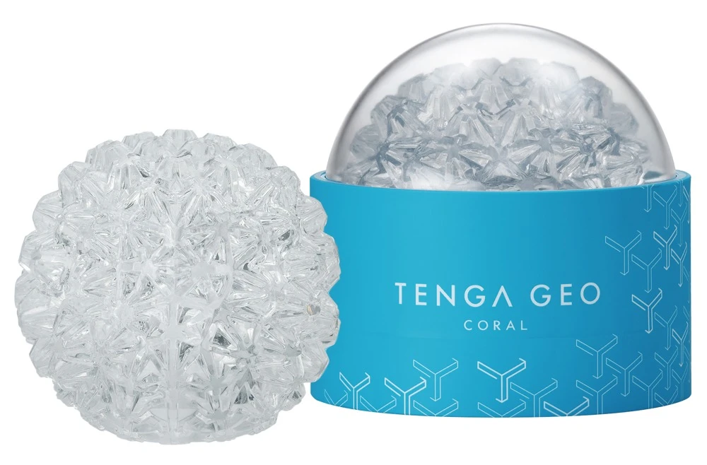 Tenga GEO CORAL, TENGA GEO CORAL Masturbator transparent mit intensiven Korallen-Strukturen für aufregendes Solo-Spiel