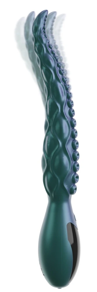 Beasty Cocks Octo Vibes, Langer Vibrator Octo Vibes im Tentakel Design von Beasty Cocks in schimmernder Metallic Optik mit reizstarker Struktur und 9 Modi