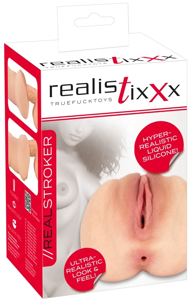 Realistixxx RealStroker Realis, Hyperrealistischer Masturbator mit lebensechter Vagina-/Anus-Optik für intensiven, saugstarken Lustgenuss wie echter Sex