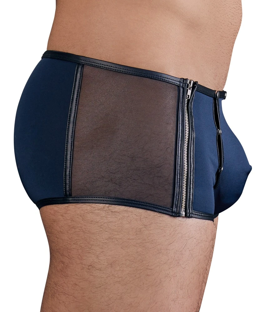 Edle Mikrofaser-Pants von NEK mit abgesetzten Kanten im Mattlook und abknöpfbarem Beutel.