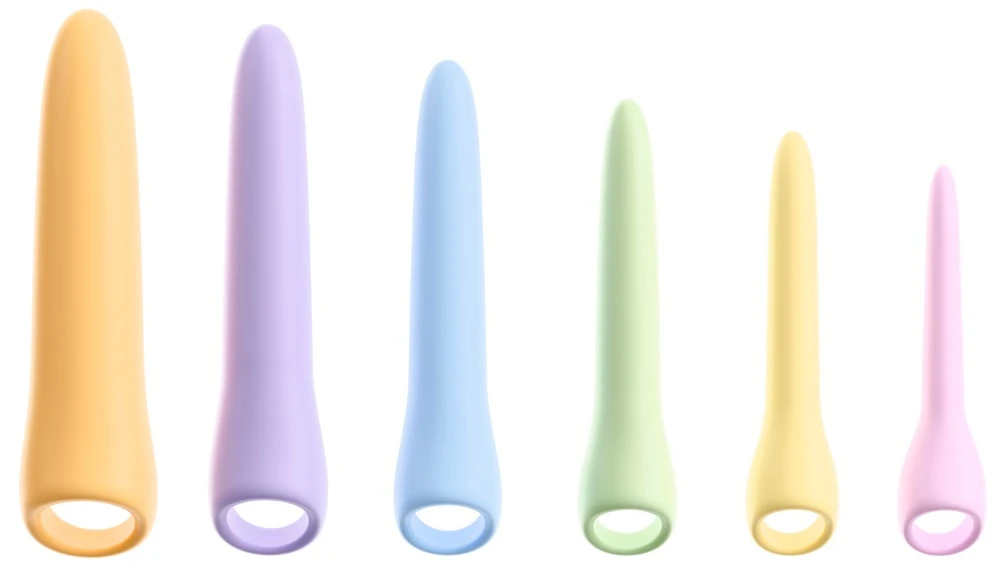 Six in a Row Training Set 2.0, ou2Toys Training Set Six in a Row 2.0 Silikon-Dildo-Set 6-teilig für sanftes Dehn- & Beckenbodentraining