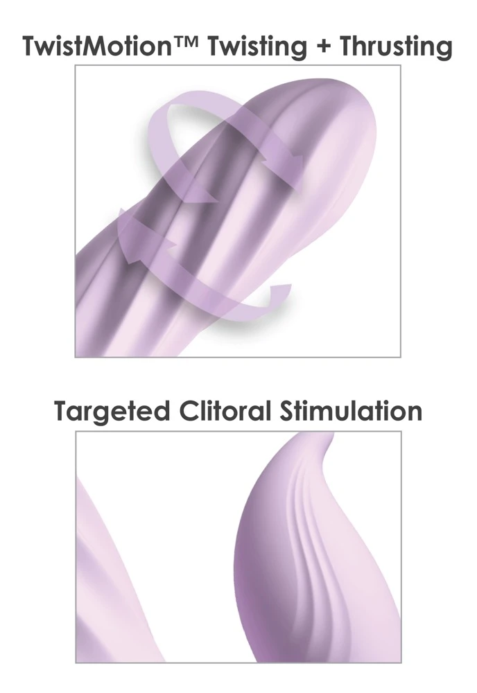 FFH Fantasy Twist Purple, Rabbitvibrator Fantasy Twist von Fantasy For Her – Spiral-Design mit 3 starken Motoren, TwistMotion und rotierenden Stoßbewegungen