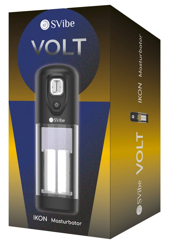 SVibe Ikon VOLT Masturbator, IKON VOLT Masturbator mit automatischem Handjob, 9 Vibrations- und 6 Reibemodi, Wärmefunktion und diskretem Design