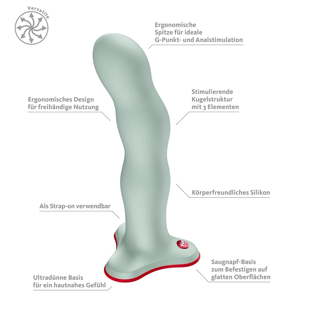 Bouncer Light Green, Flexibler Dildo mit Saugfuß, 3 Kugelgewichte, G-Punkt & Prostata-Stimulation, dynamische Schwingungen, anal sicher