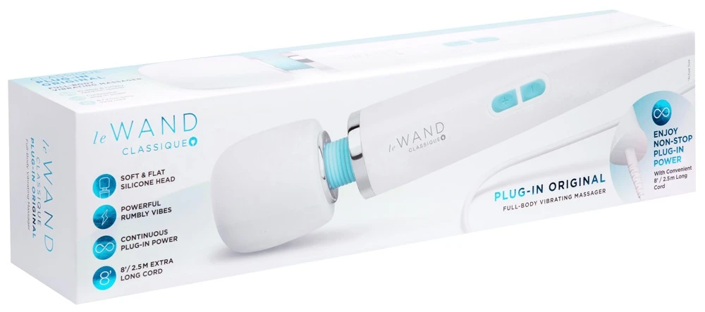 Classique Plug-In Wand Massage, Luxus-Massagestab le WAND mit 8800 RPM Power, 10 Modi, Kabelbetrieb, extra langes Kabel, ikonische Dauer-Vibes