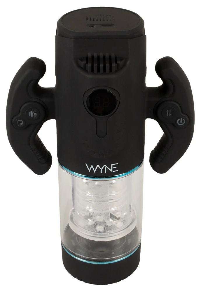 WYNE Masturbator 1, Masturbator mit rotierendem Innensleeve, Auf-und-Ab-Bewegung, starker Saugfunktion, 9 Massage- und 9 Saugmodi, Soundfunktion und ergonomischen Griffen