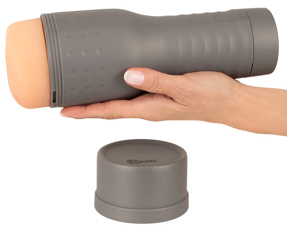V-Stroker Lucia, Rebel The V-Stroker Monique Masturbator im Diskretgehäuse mit Softmaterial und intensiv strukturiertem Innenkanal