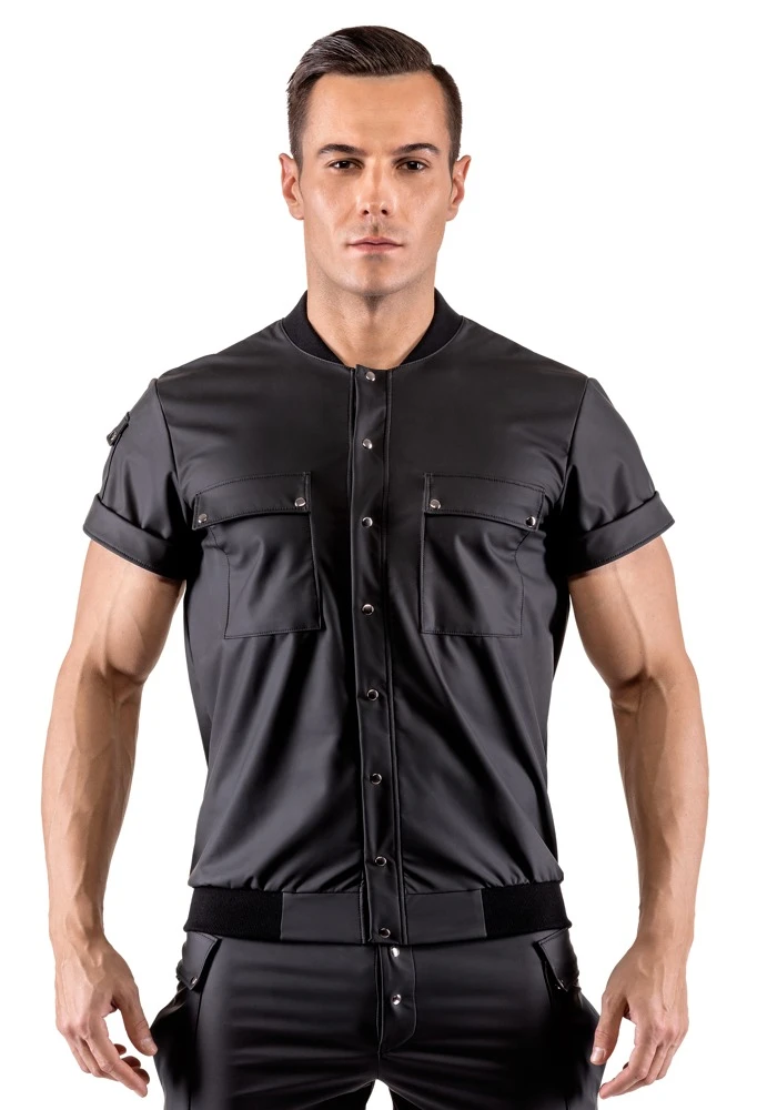 Herren Blouson, locker geschnittenes Hemdshirt, Kurzarm, Taschen mit Druckknopfklappe