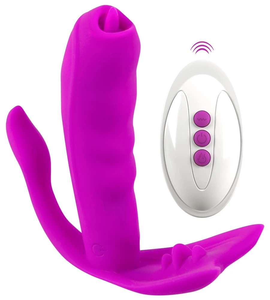 Javida Licking Panty Vibe, Sinnliche Dreifach-Stimulation mit Wärmeeffekt, leiser, diskreter Panty Vibe für intensive Lustmomente überall und jederzeit