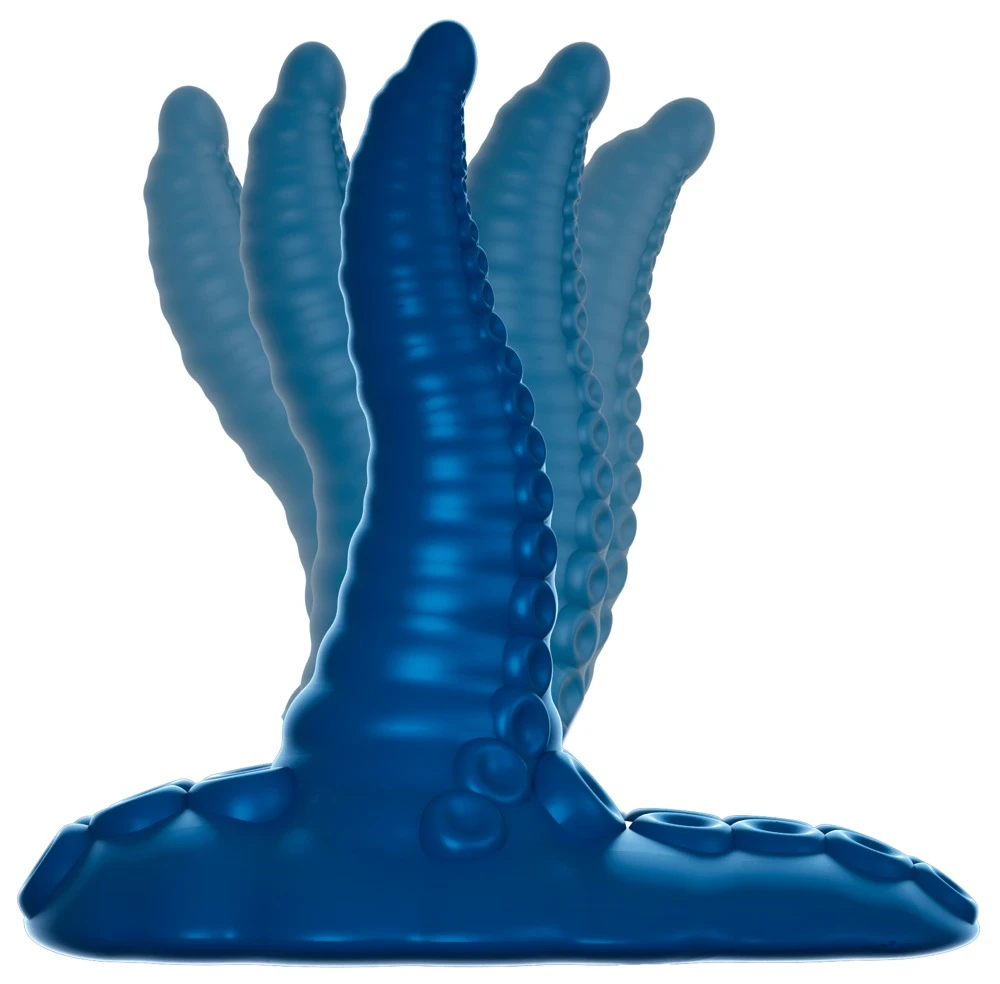 Beasty Cocks Tentacle Pad, Aufsitzvibrator im sexy Tentakel-Design mit starker Struktur, schimmernder Metallic-Optik, kräftigem Saugfuß und Fernbedienung für intensive Solo-Momente