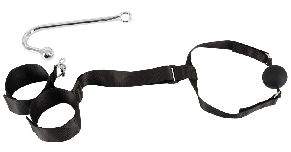 Bad Kitty Anal Hook Restraint, Erotisches Bondage Set mit Knebel, Analhaken & Fesseln, verstellbar für intensive Spiele, reizvolle Kontrolle und klare Dominanzoptik