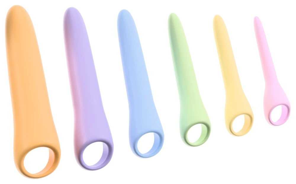 Six in a Row Training Set 2.0, ou2Toys Training Set Six in a Row 2.0 Silikon-Dildo-Set 6-teilig für sanftes Dehn- & Beckenbodentraining