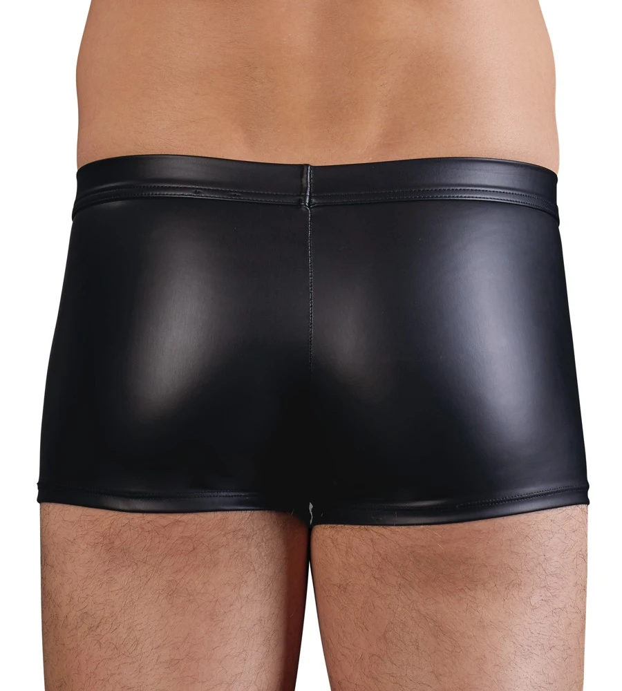 Schwarze Pants mit unterlegtem Messing-Reißverschluss in der Front. An den Seiten mit markanten Schnürungen.