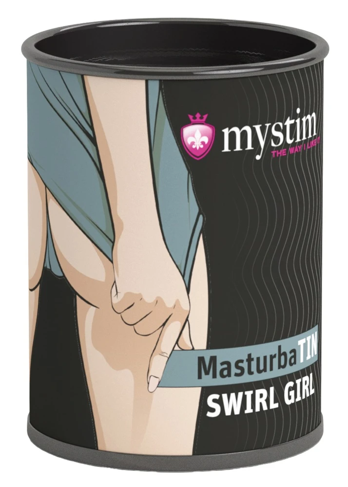 MasturbaTIN Swirl Girl Handjob-Masturbator-Sleeve von Mystim – intensiv strukturierter, dehnbarer Pleasure-Tornado aus softem TPE für realistische Penismassagen