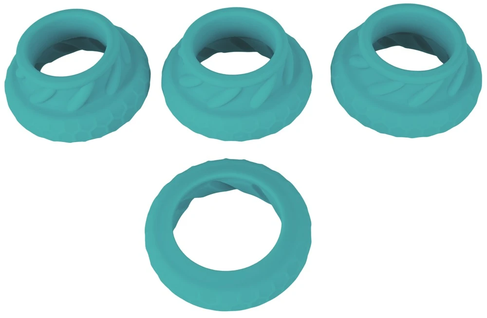 3in1 Cock and Ball Ring Set, You2Toys 3-in-1 Cock & Ball Ring Set 4-teilig aus Silikon flexibel als Penisring, Hodenring & Ballstretcher