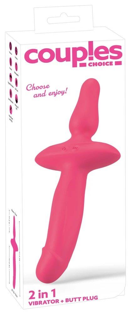Couples Choice 2in1 Vibrator, Vielseitiger Vibrator für sinnliches Vergnügen: 2 leise Motoren, 10 Modi, wasserfest und aus geschmeidigem Soft-Touch-Silikon
