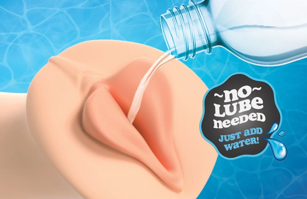PDXE WetP. Luscious Lips XXL L, Realistischer Masturbator XXL in Vagina-Optik mit Stimulationsstruktur und Saugkontrolle – ohne Gleitmittel