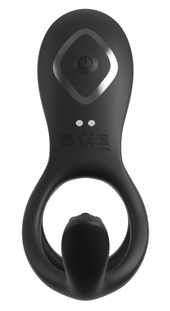 FCR Couples Cage Max Black, Penismanschette mit Hodenring und Vibration – Ultimate Couples Cage Max mit 3 Motoren 7 Modi für Eichel Damm Klitoris