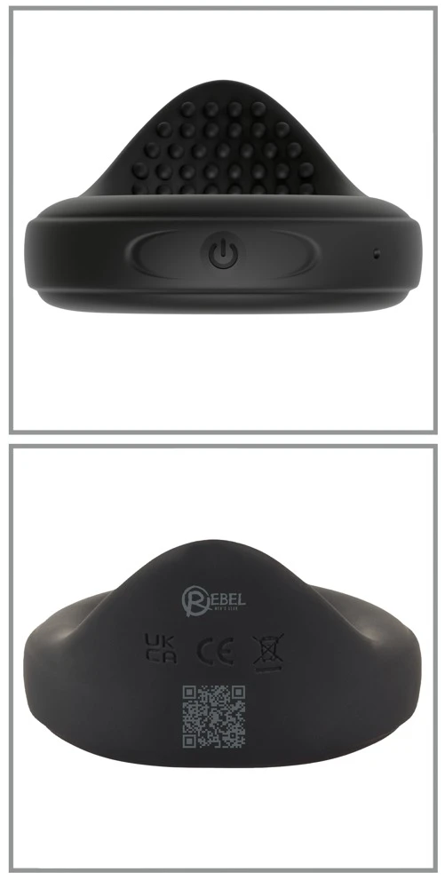 Rebel Ball Ring with Vibration, Dehnbarer Hodenring mit Vibration sorgt für intensive Stimulation, kraftvolle Erektion und tiefe Lustmomente dank 10 Vibrationsmodi