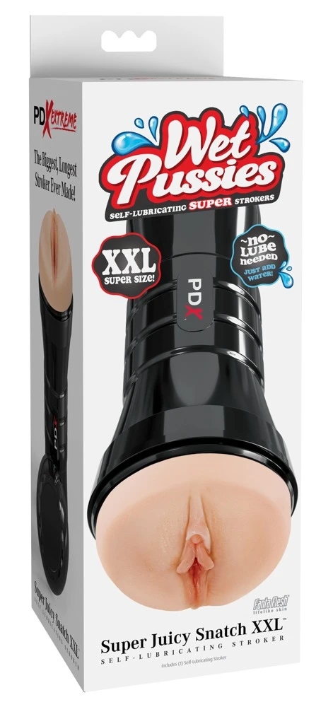 PDXE WetP. Super Juicy XXL Lig, Realistischer Masturbator XXL mit Stimulationsstruktur und Suction Control  für intensives, gleitmittel-freies Vergnügen