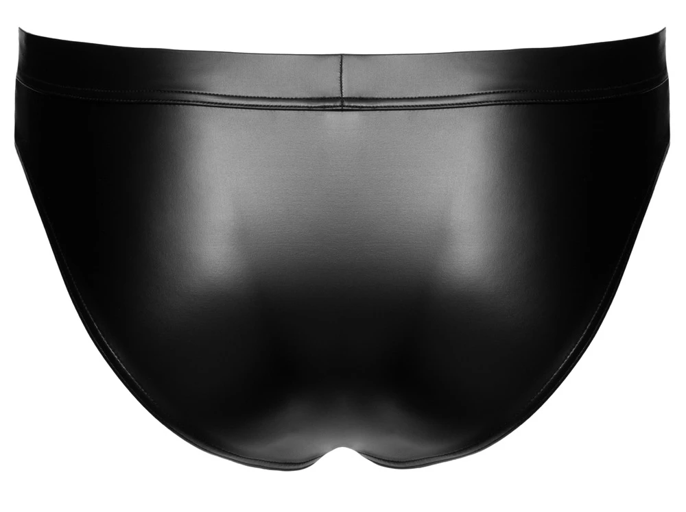 Svenjoyment Wetlook-Slip in Schwarz mit Reißverschluss im Frontbereich und transparenten Netzeinsätzen, elastisch und anschmiegsam für optimalen Sitz und hohen Tragekomfort