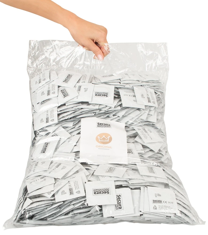 Transparente, seidig glatte Kondome Original von Secura Condoms. Mit Feuchtbeschichtung auf Silikonbasis und Reservoir.