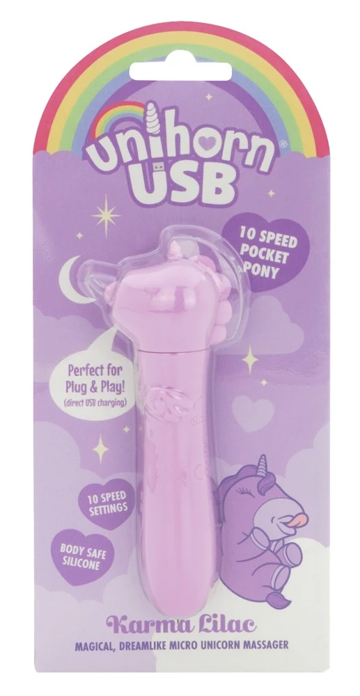 Unihorn USB Karma Lilac,  Unihorn Minivibrator USB Karma Lilac – süßes Einhorn-Toy mit 10 intensiven Vibrationsmodi, kraftvoller USB-Power, handlich, soft und ideal für heiße Solo- oder Paarmomente